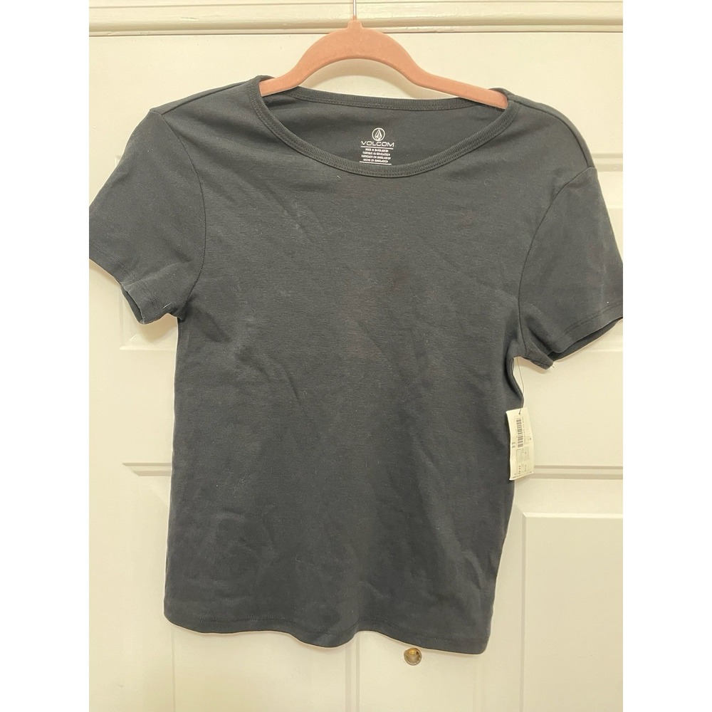 NWT Volcom Stone Wash True To This T Shirt Size M Black Minimalist Casual Surf
